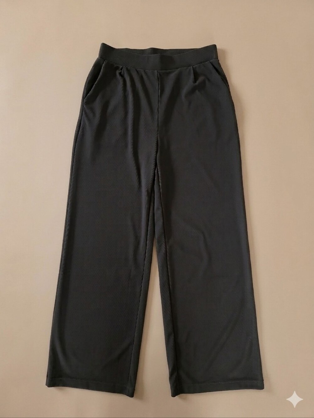 Halara Flex High Waisted Wide Leg Comfy Work Pants M Waffle Knit Pull On Pockets